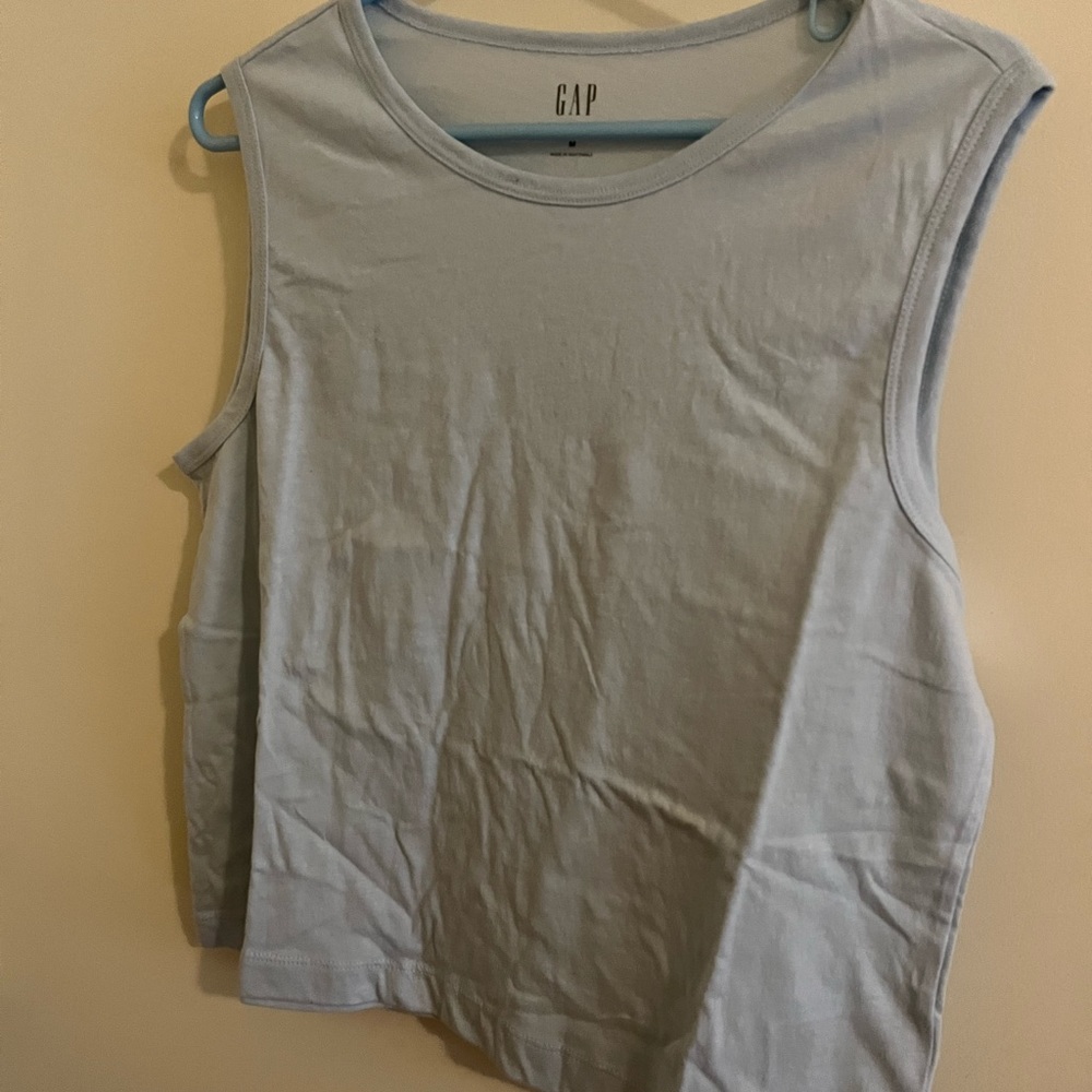 Gap light blue shrunken muscle tank size medium